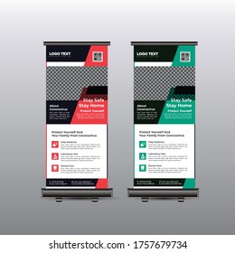 Medical Roll Up Banner Design template,