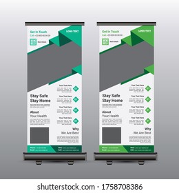 Medical Roll Up Banner Design template,