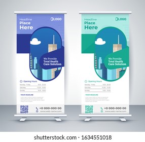 Medical Roll up banner stand template Design
