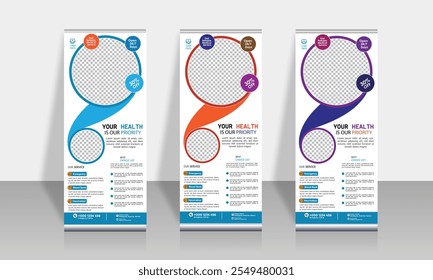 Medical Roll up Banner template 