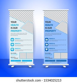 
Medical roll up banner vector template