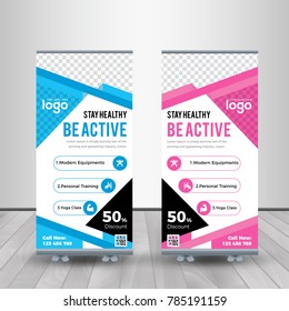 Medical Roll Up Banner Vector Template