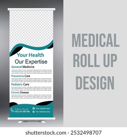 Medical Rollup banner design, di flyer template signage  design