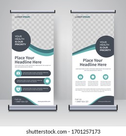 Medical rollup or X banner design template