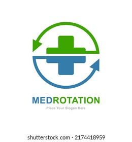 Medical Rotation Logo Vector Design. Suitable For Business, Web, Health, System