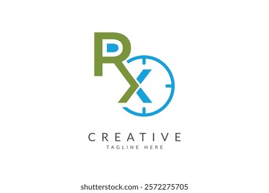 Medical RX logo design vector.