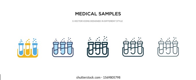 medical samples in test tubes couple icon in different style vector illustration. two colored and black medical samples in test tubes couple vector icons designed filled, outline, line and stroke