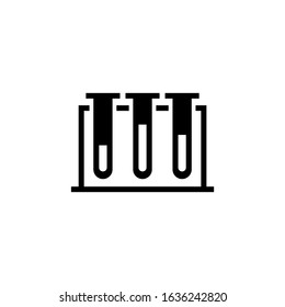 Medical samples in test tubes couple icon vector in black flat shape design isolated on white background, Vector icon eps 10