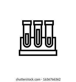 Medical samples in test tubes couple icon vector in linear, outline style isolated on white background, Vector icon eps 10
