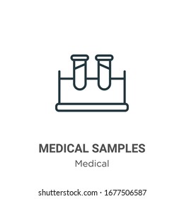 Medical samples in test tubes couple outline vector icon. Thin line black medical samples in test tubes couple icon, flat vector simple element illustration from editable medical concept isolated 