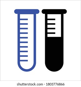 muestras médicas en el icono de la pareja de tubos de ensayo