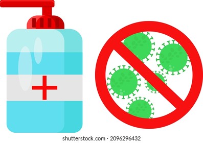 Medical sanitizer, illustration, vector on a white background.