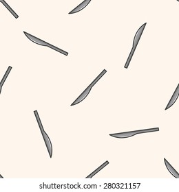 Medical scalpel , cartoon seamless pattern background