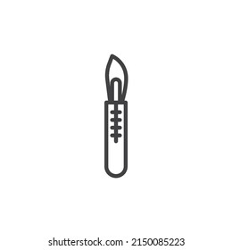 Medical scalpel line icon. linear style sign for mobile concept and web design. Surgery knife outline vector icon. Symbol, logo illustration. Vector graphics