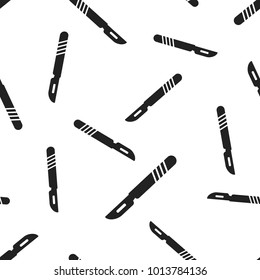 Medical scalpel seamless pattern background. Business concept vector illustration. Hospital surgery knife symbol pattern.