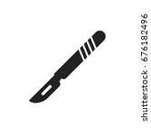 Medical scalpel vector icon. Hospital surgery knife sign illustration.