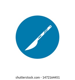 Medical scalpel vector icon. Hospital surgery knife sign illustration.