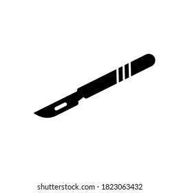 Medical scalpel vector icon. Hospital surgery knife sign illustration.