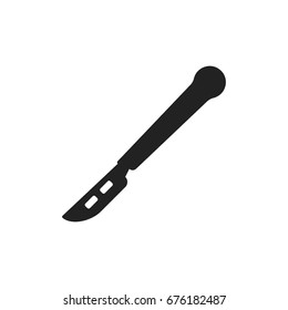 Medical scalpel vector icon. Hospital surgery knife sign illustration.