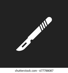 Medical scalpel vector icon. Hospital surgery knife sign illustration.