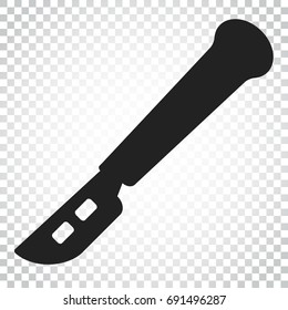 Medical scalpel vector icon. Hospital surgery knife sign illustration. Business concept simple flat pictogram on isolated background.