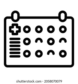 Medical Schedule Icon Outline Vector. Health Treatment. Calendar Checklist