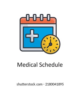 Medical Schedule vector Filled Outline Icon Design illustration. Medical Symbol on White background EPS 10 File