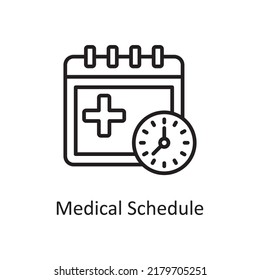 Medical Schedule vector outline Icon Design illustration. Medical Symbol on White background EPS 10 File