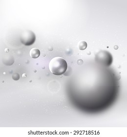 Medical scheme of particles, abstract vector illustration. Science background. Realistic chemistry model. 