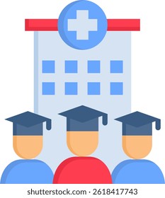 Medical School Icon Flat Vector Illustration
