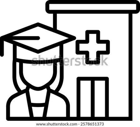 Medical School Icon Line Vector Illustration