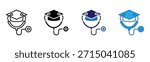 Medical School Icon Multi Style Vector Illustration
