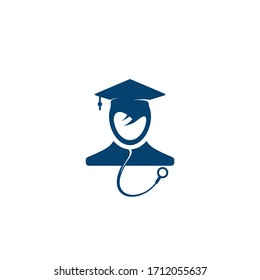 Medical School vector logo design. Medical student icon vector.