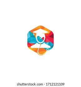 Medical School vector logo design. Medical student icon vector.