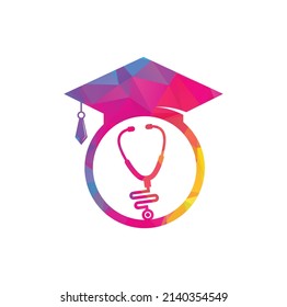 Medical School Vector Logo Design. Medical Student Icon Vector.	