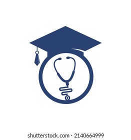 Medical School vector logo design. Medical student icon vector.	