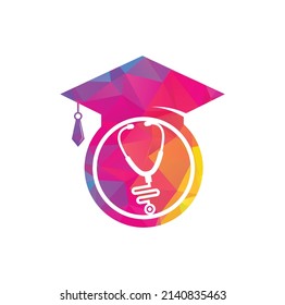 Medical School Vector Logo Design. Medical Student Icon Vector.	