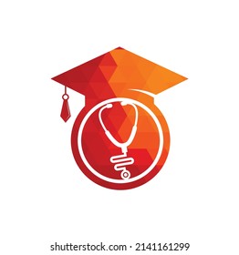 Medical School Vector Logo Design. Medical Student Icon Vector.	