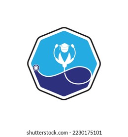 Medical School vector logo design. Medical student icon vector.	
