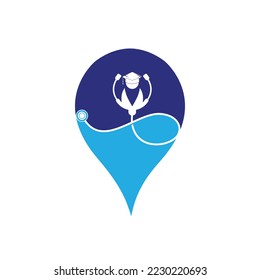 Medical School vector logo design. Medical student icon vector.	
