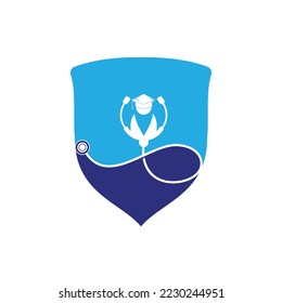 Medical School vector logo design. Medical student icon vector.	
