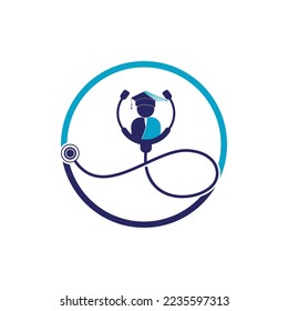 Medical School vector logo design. Medical student icon vector.	
