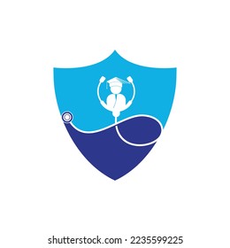 Medical School vector logo design. Medical student icon vector.	
