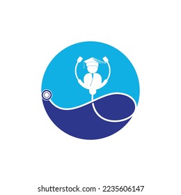 Medical School vector logo design. Medical student icon vector.	
