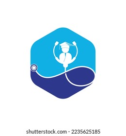 Medical School vector logo design. Medical student icon vector.	
