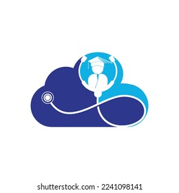 Medical School vector logo design. Medical student icon vector.	
