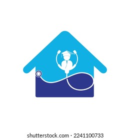 Medical School vector logo design. Medical student icon vector.	
