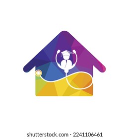 Medical School vector logo design. Medical student icon vector.	

