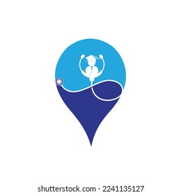 Medical School vector logo design. Medical student icon vector.	
