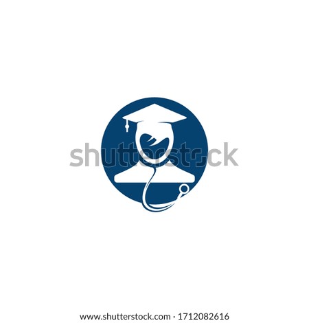 Medical School vector logo design. Medical student icon vector.